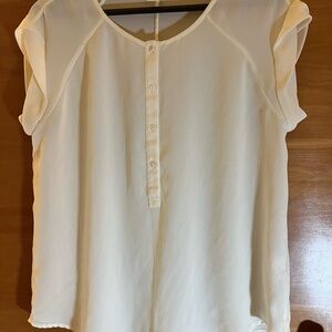 Joe Fresh Cream Short Sleeve Blouse polyester